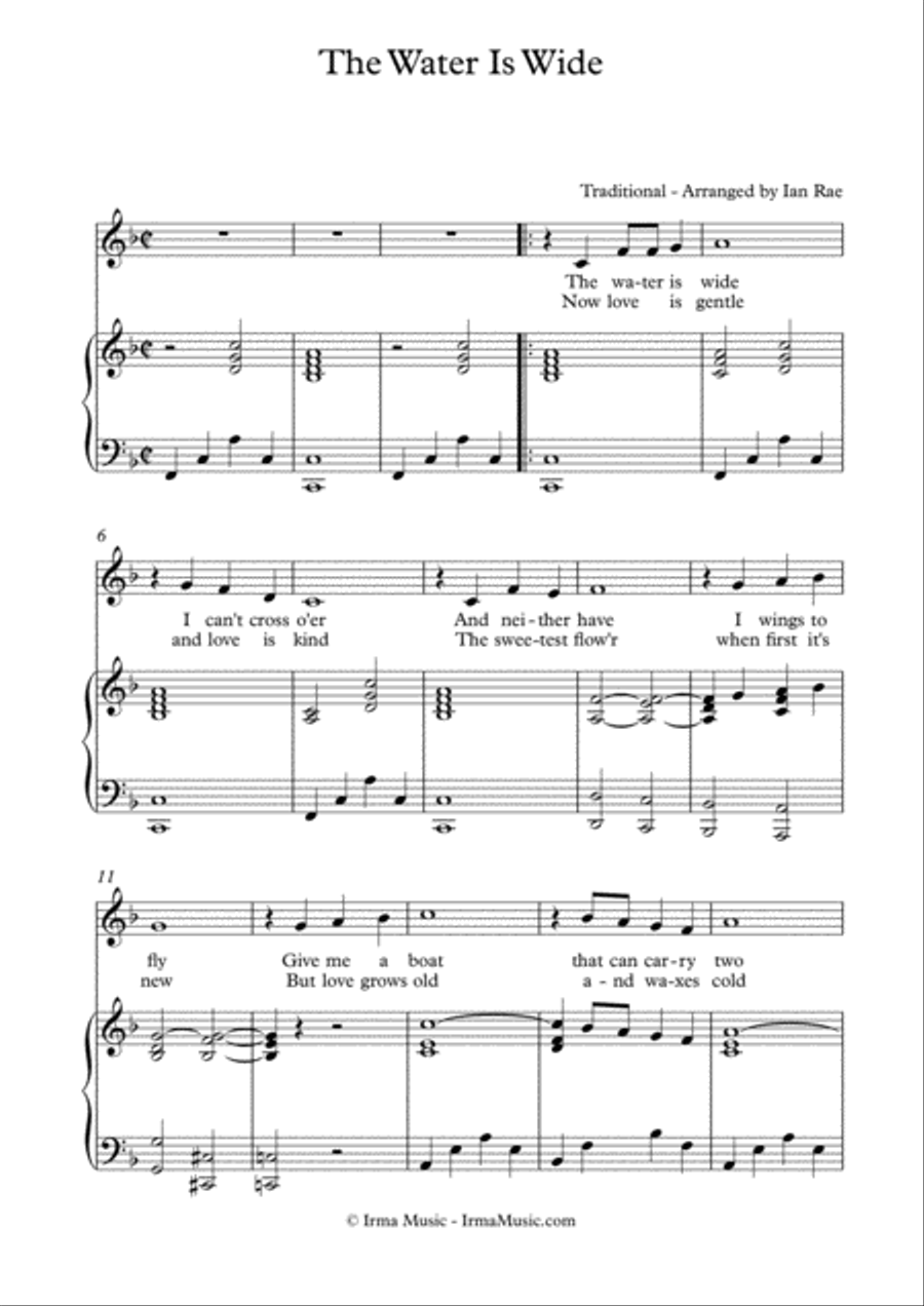 The Water Is Wide - Vocal Arrangement The Water Is Wide - Vocal Arrangement Voice scores gallery preview page 1