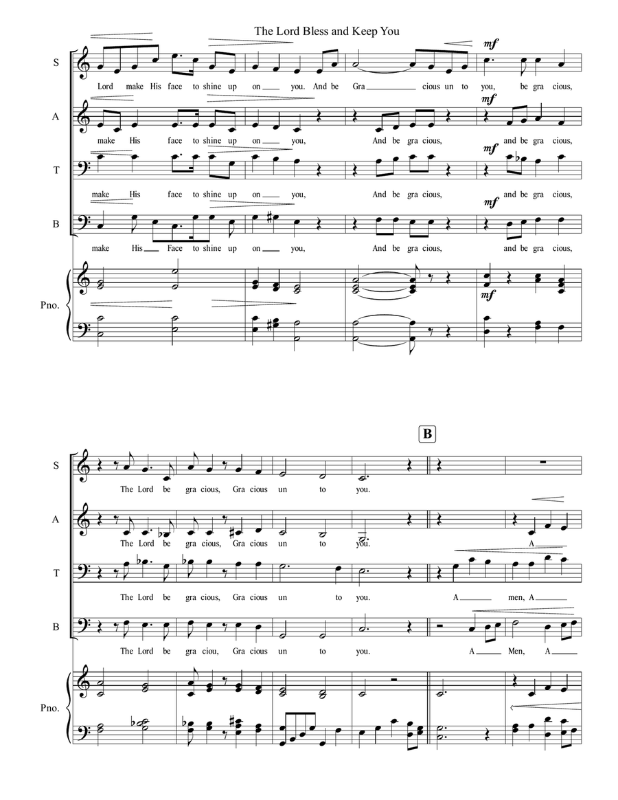 The Lord Bless You and Keep You 4-Part scores gallery preview page 3