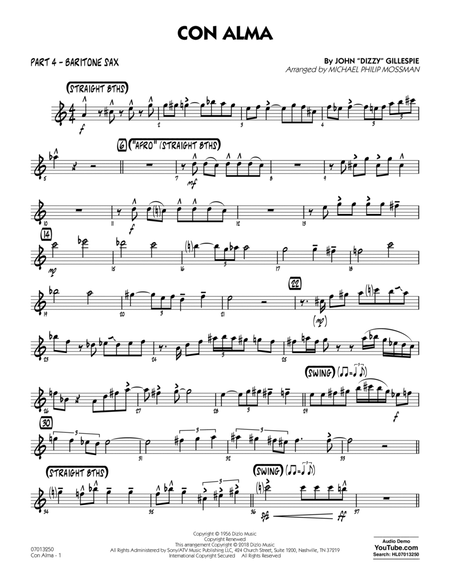 Con Alma (arr. Michael Mossman) - Part 4 - Baritone Sax