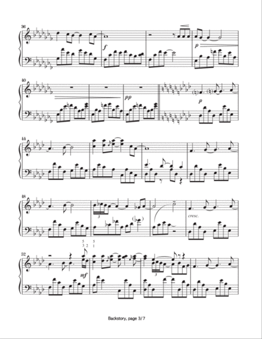 Backstory Backstory Piano Solo scores gallery preview page 4