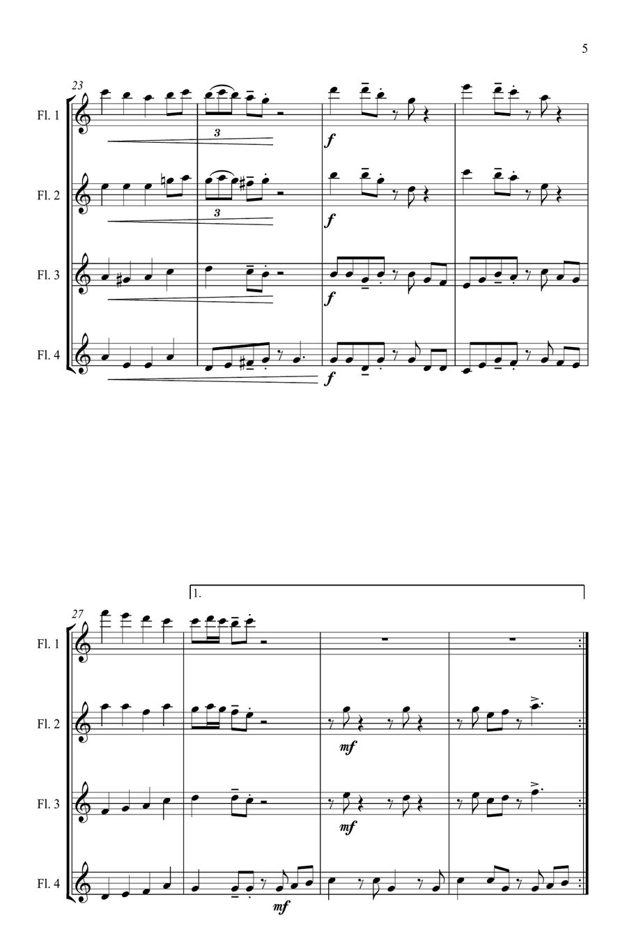 Jazz Carols Collection for Flute Quartet - Set Eight Flute Quartet scores gallery preview page 6
