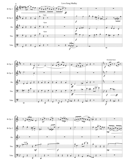 Love Song Medley - For Brass Quintet - Valentine's Day Program image number null