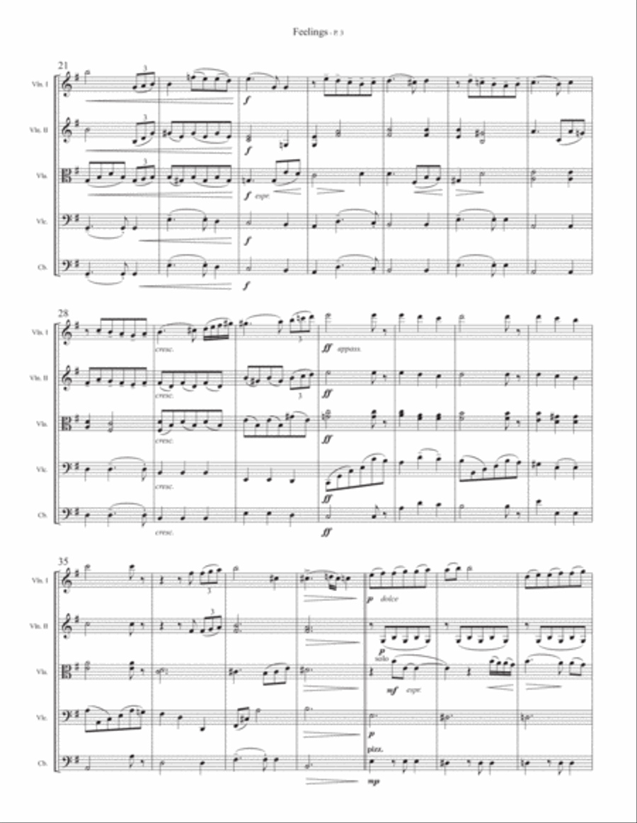 Feelings (?dime?) String Quintet scores gallery preview page 3