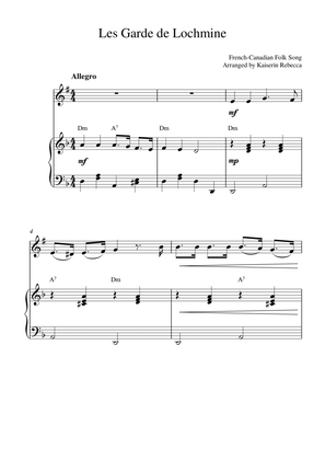 Les Garde de Lochmine (for trumpet in B flat solo and piano accompaniment)