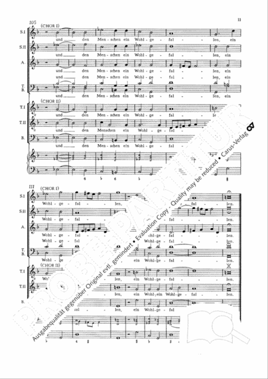 Glory to god in the highest (Ehre sei Gott in der Hohe) TTB scores gallery preview page 12
