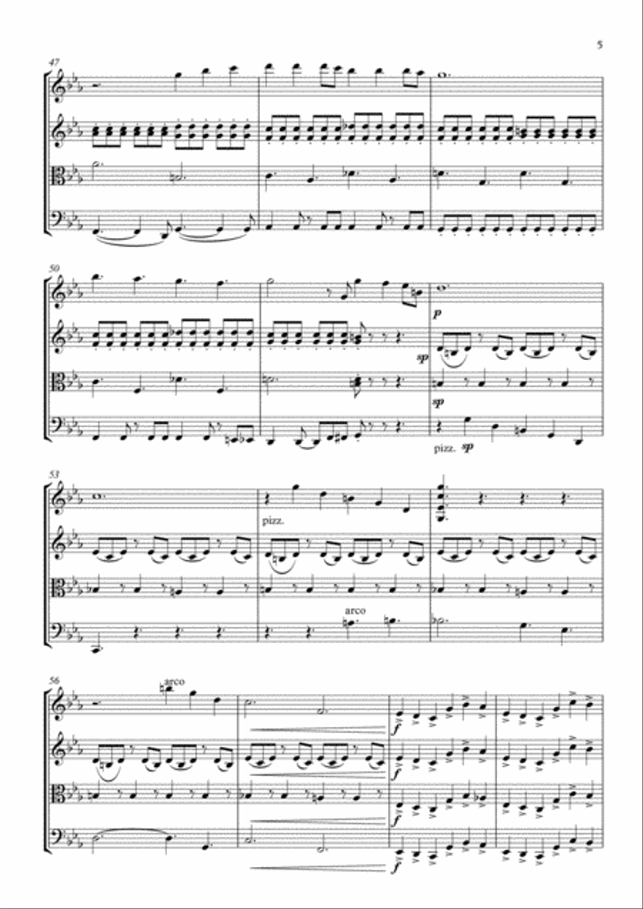 Tomorrow Never Dies from the Motion Picture TOMORROW NEVER DIES String Quartet scores gallery preview page 6
