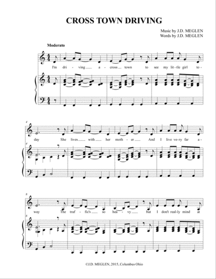 CROSS TOWN DRIVING Voice scores gallery preview page 1