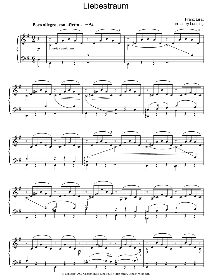 Liebestraum Liebestraum Piano Solo scores gallery preview page 1