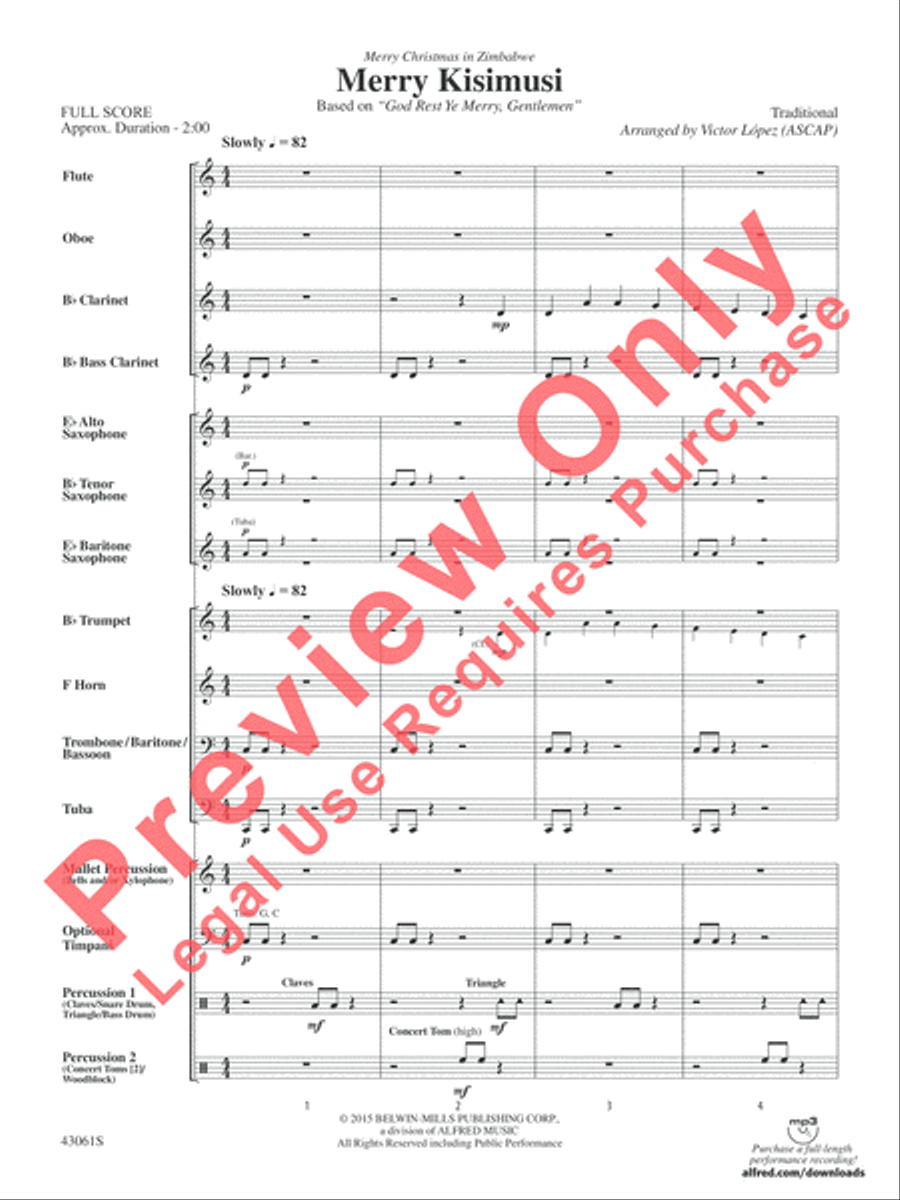 Merry Kisimusi Concert Band scores gallery preview page 4