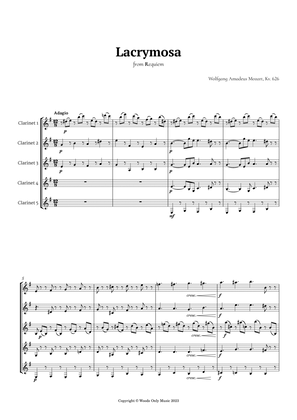 Lacrymosa by Mozart for Clarinet Quintet