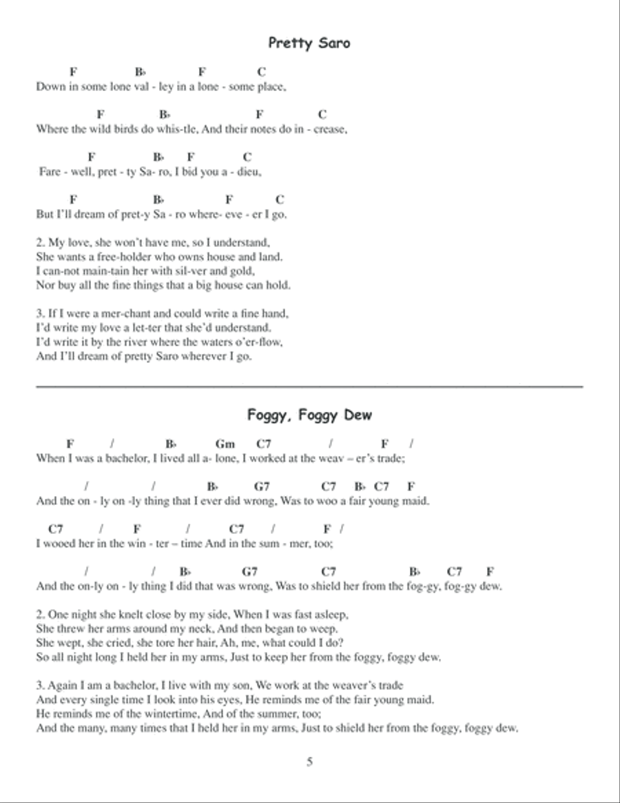 A Treasury of Favorite Songs for Autoharp Piano scores gallery preview page 6