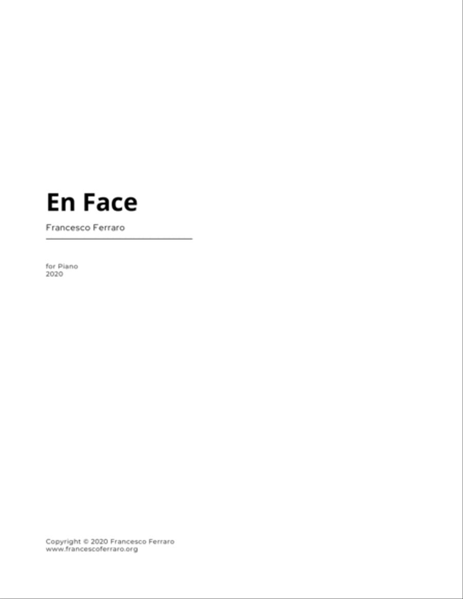En Face En Face Piano Solo scores gallery preview page 3