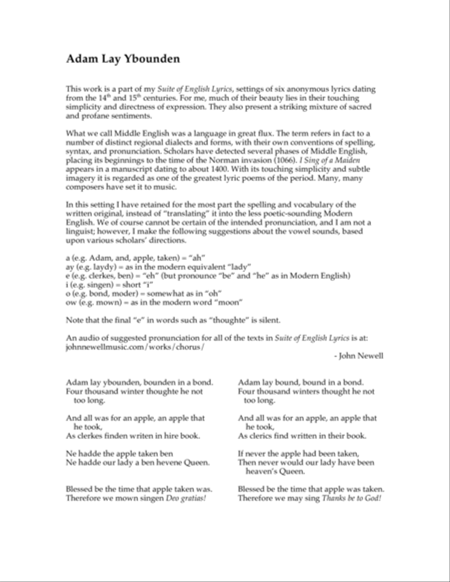 Adam Lay Ybounden 4-Part scores gallery preview page 2