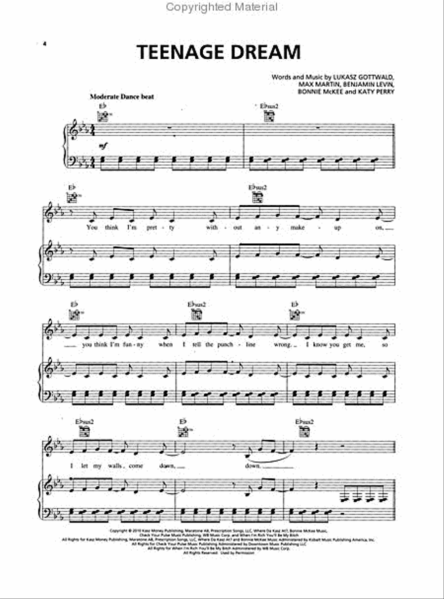 Glee: The Music - The Warblers Piano, Vocal, Guitar scores gallery preview page 2