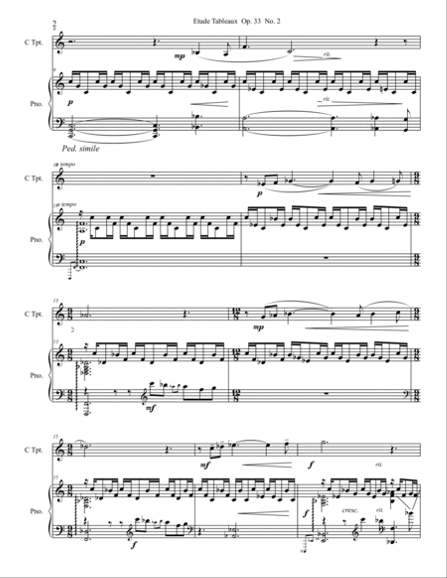 Etude Tableaux Op. 33 No. 2 Small Ensemble scores gallery preview page 2
