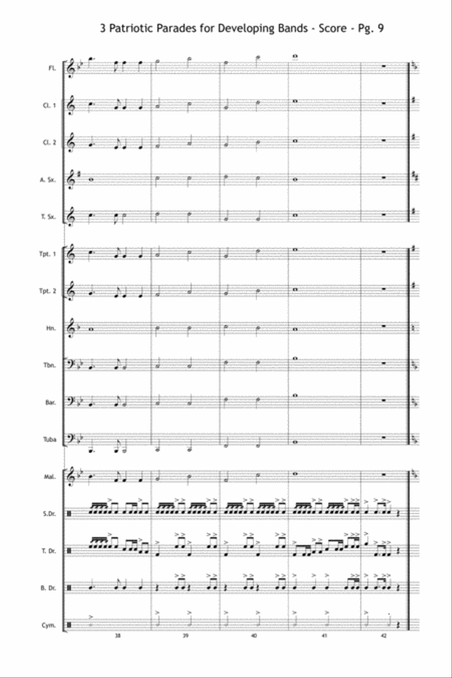 3 Patriotic Parades Marching Band scores gallery preview page 10