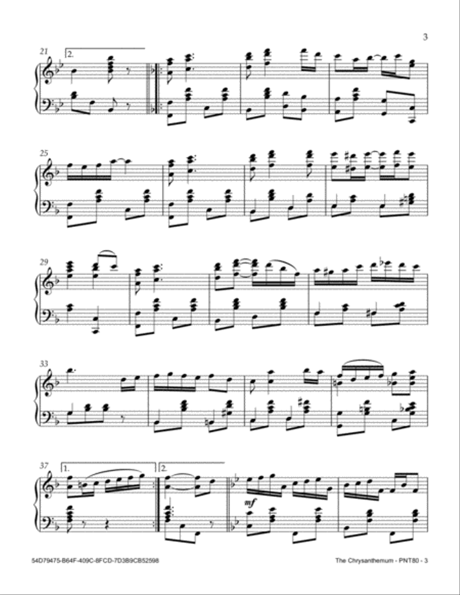 The Chrysanthemum The Chrysanthemum Piano Solo scores gallery preview page 3