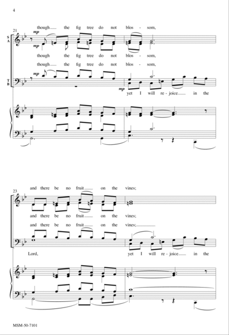 Yet I Will Rejoice in the Lord (Downloadable Choral Score)