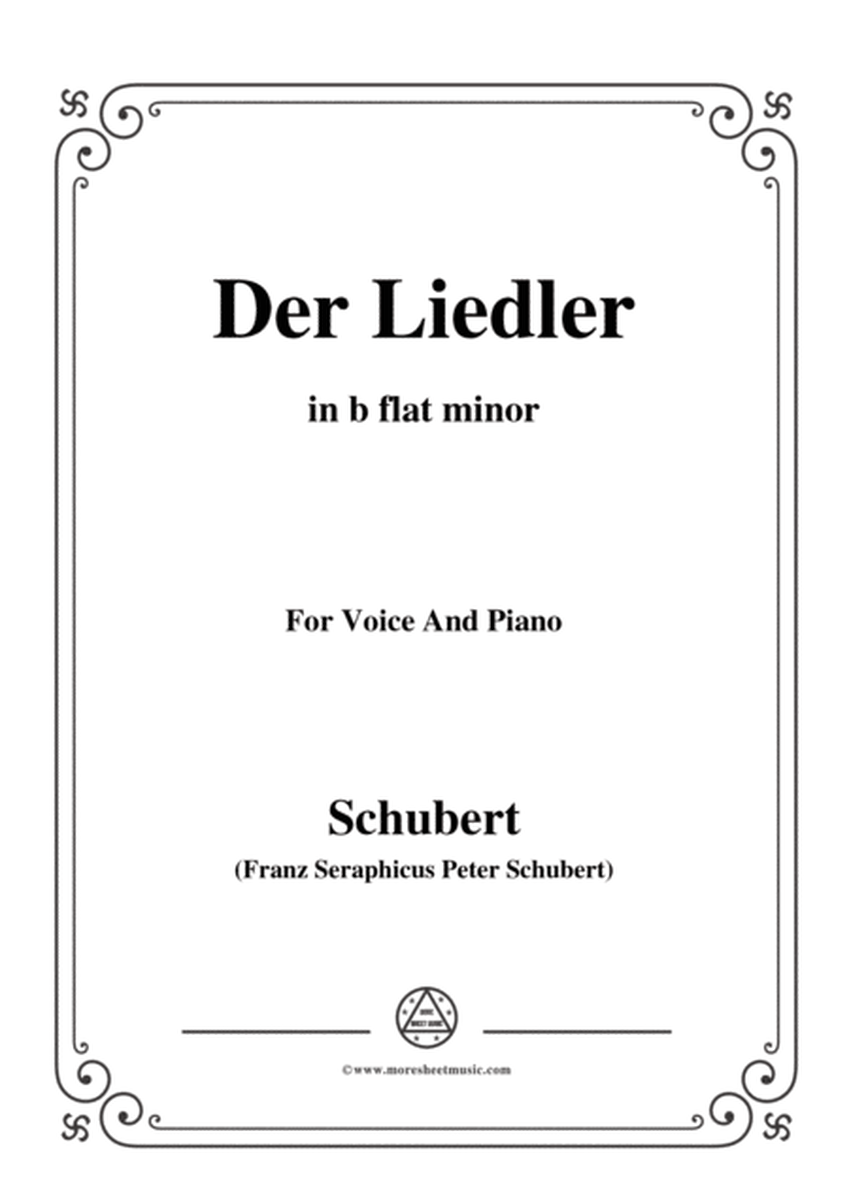 Schubert-Der Liedler,Op.38(D.209),in b flat minor,for Voice&Piano image number null