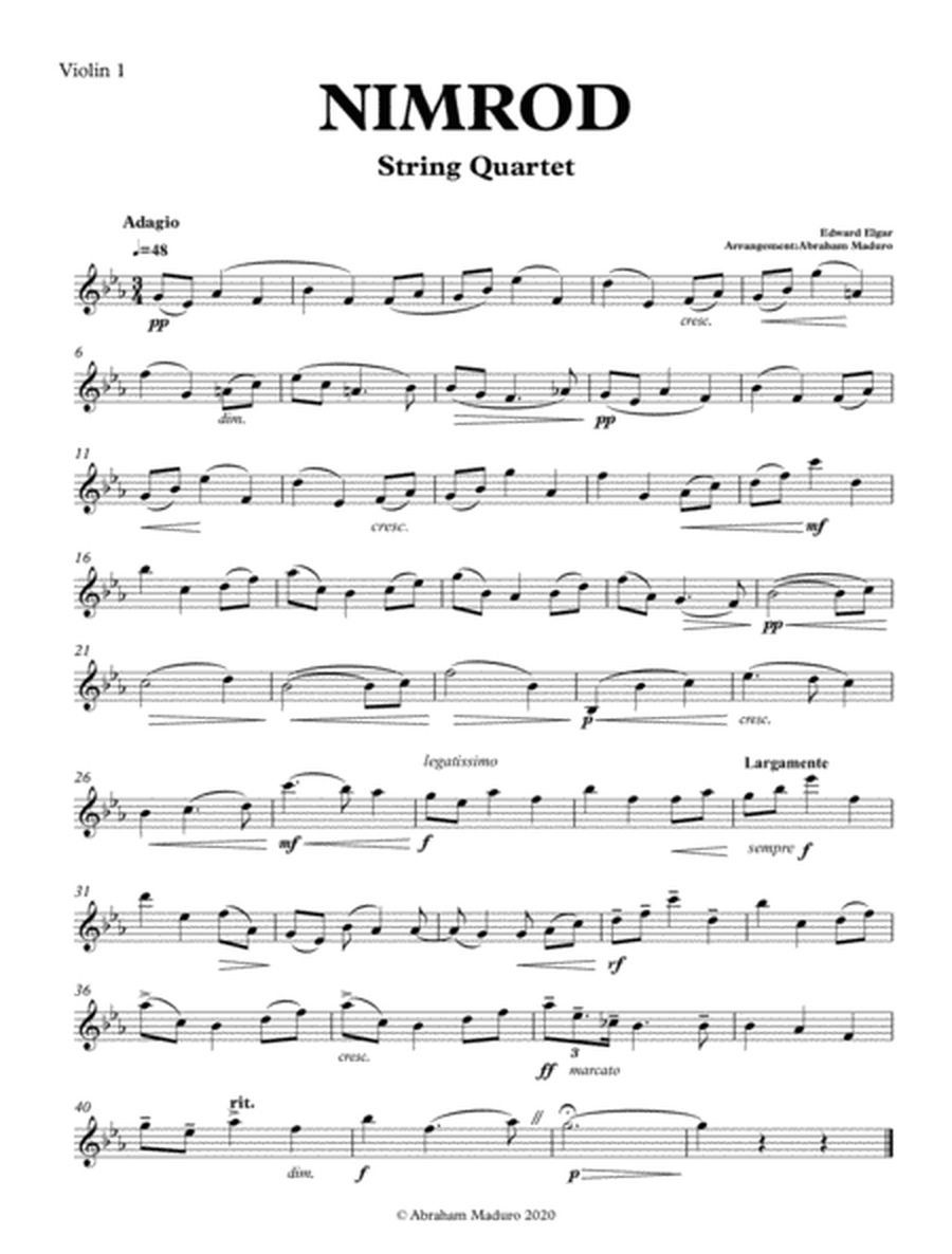 Nimrod (From Enigma Variations) String Quartet-Two Tonalities Included image number null