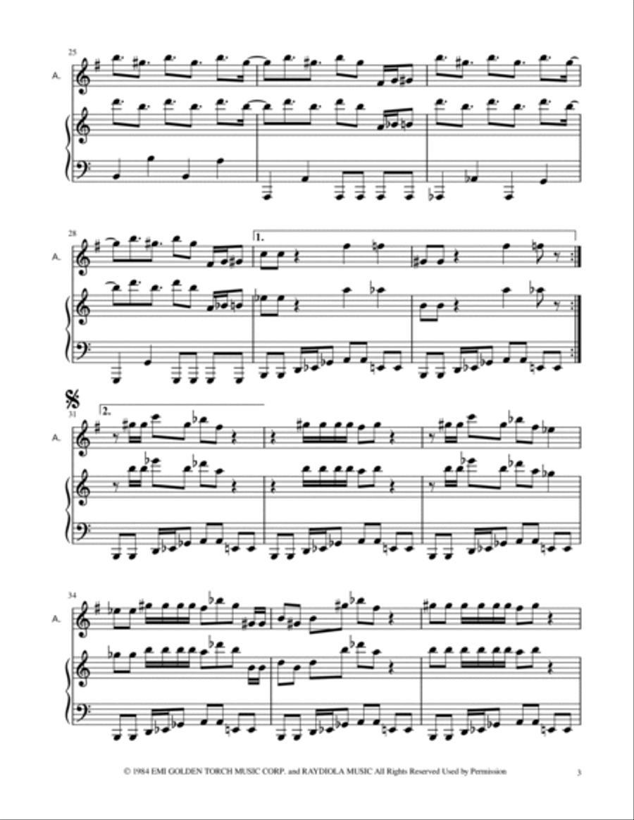 Ghostbusters Alto Saxophone scores gallery preview page 3