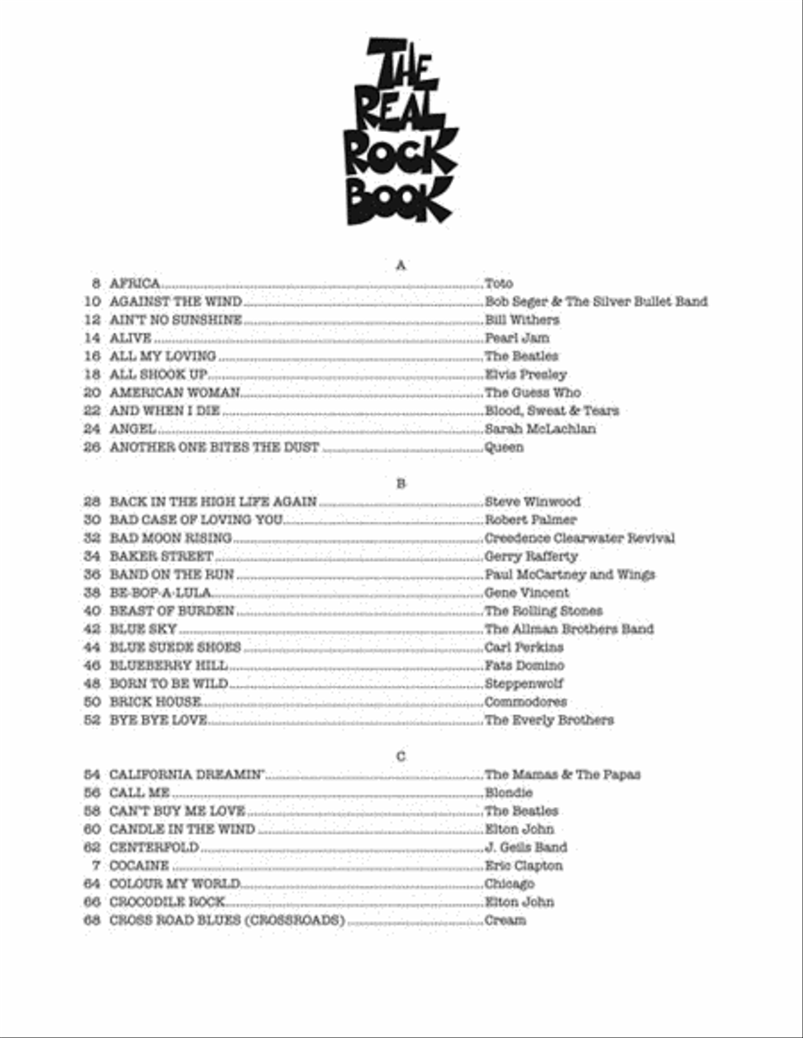 The Real Rock Book – Volume I Piano scores gallery preview page 2