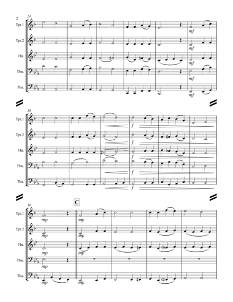 Barnby - O Perfect Love (for Brass Quintet) Brass Quintet scores gallery preview page 3