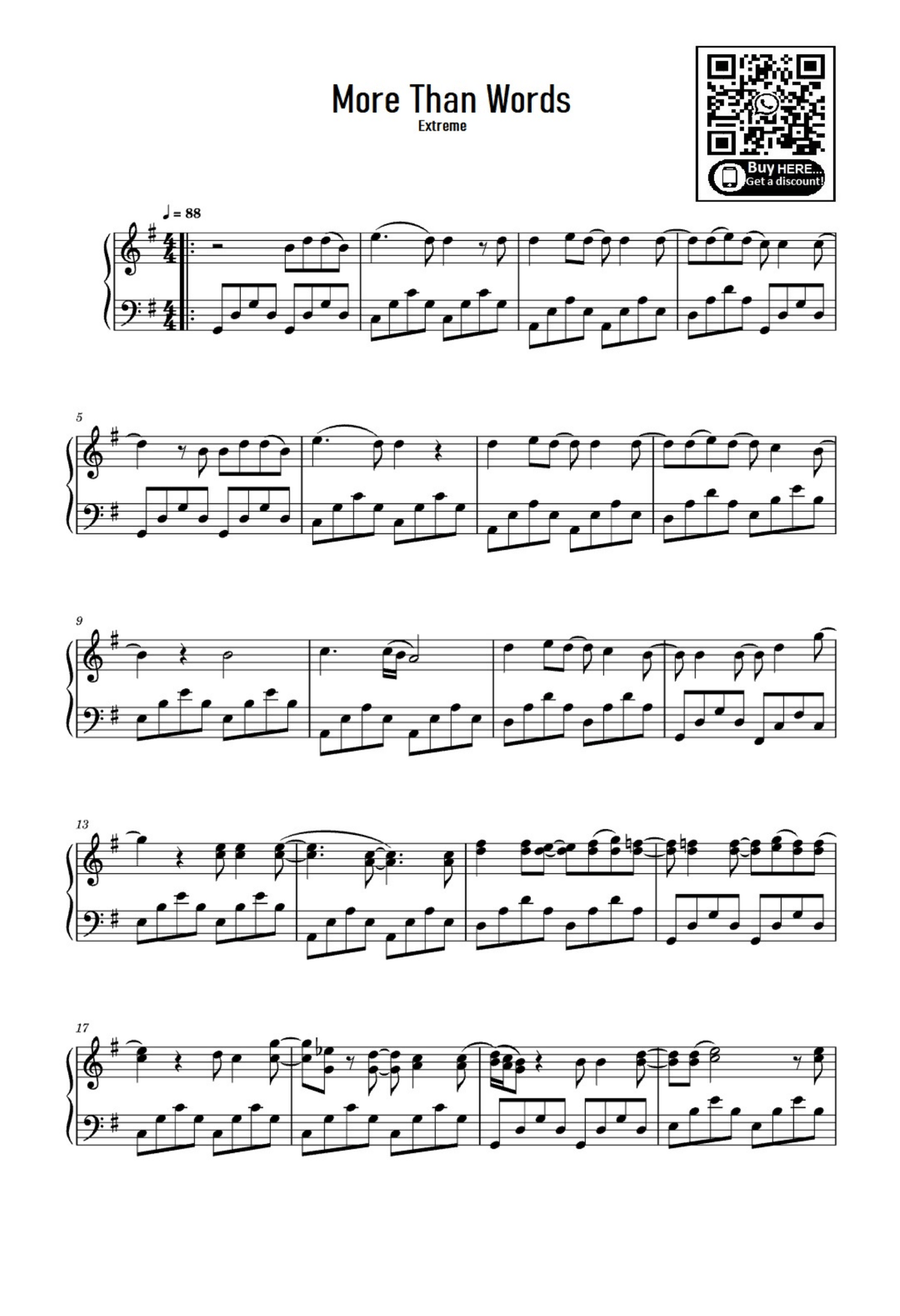 More Than Words More Than Words Easy Piano scores gallery preview page 1