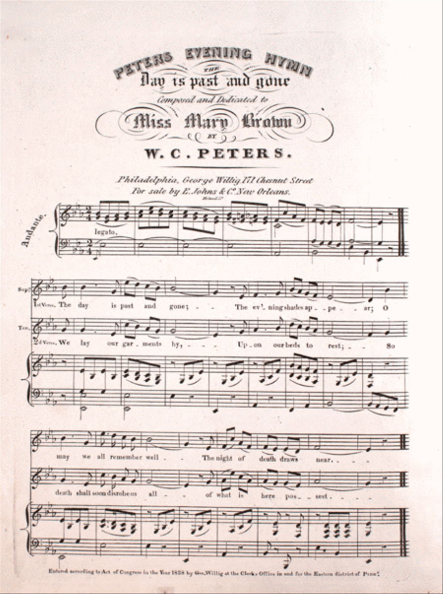 Peter's Evening Hymn. The Day is Past and Gone 4-Part scores gallery preview page 1