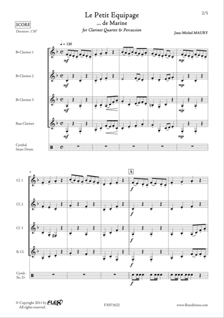 Le Petit Equipage Clarinet Quartet scores gallery preview page 2