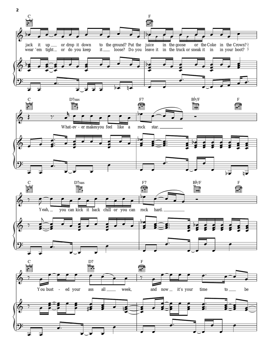 Feel Like A Rock Star Feel Like A Rock Star Piano, Vocal, Guitar scores gallery preview page 2