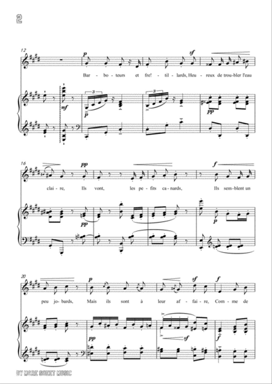 Chabrier-Villanelle des petits canards in E Major,for voice and piano Voice Solo scores gallery preview page 4