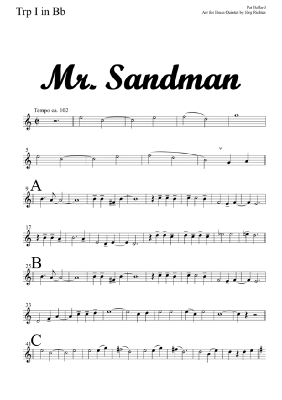 Mr. Sandman Brass Ensemble scores gallery preview page 6