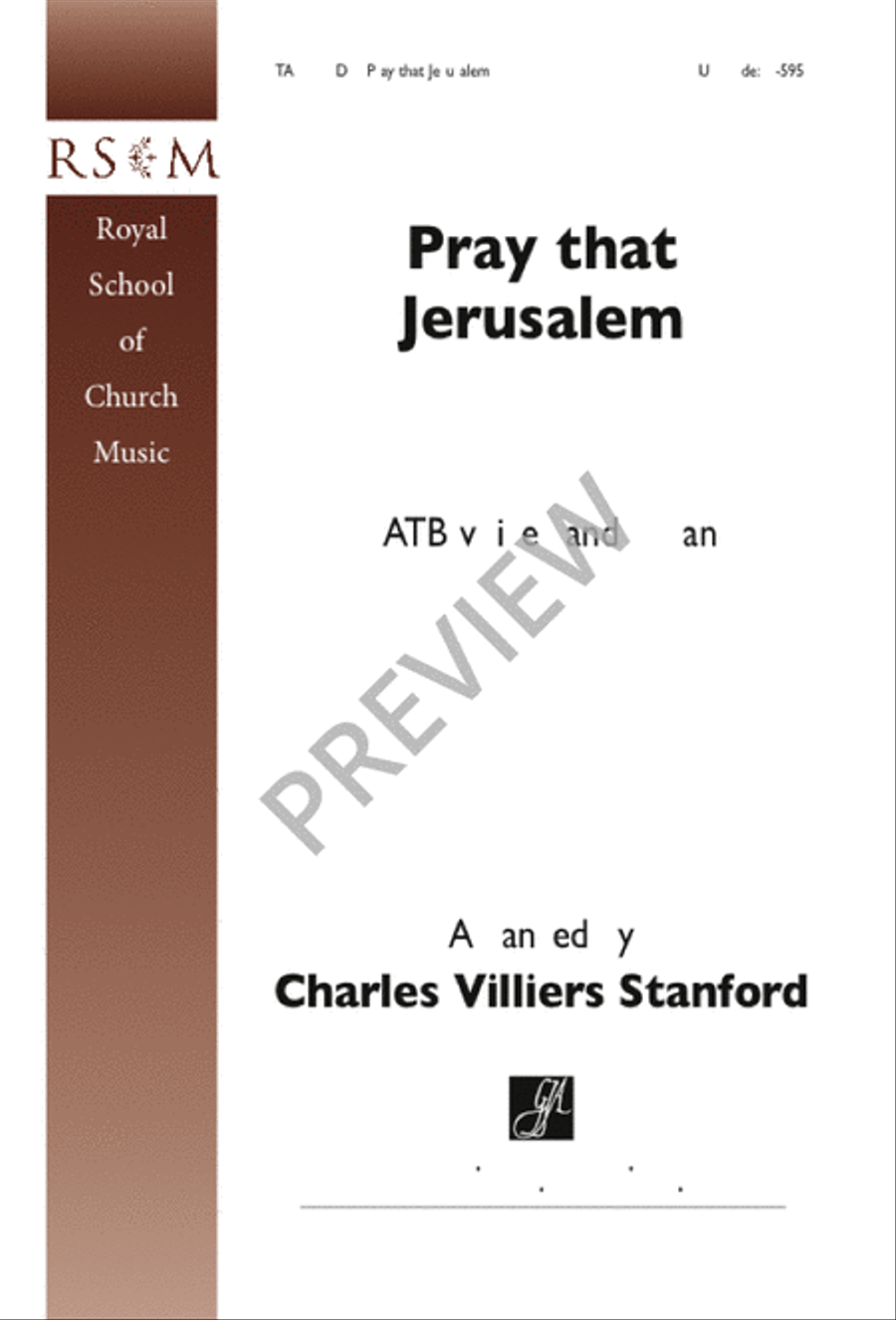 Pray That Jerusalem 4-Part scores gallery preview page 1
