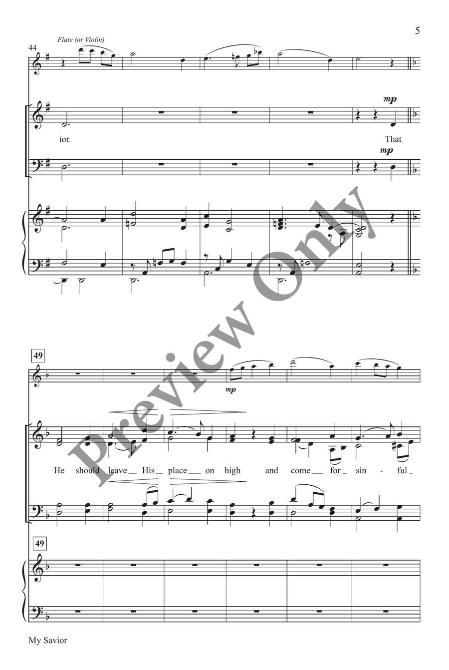 My Savior 4-Part scores gallery preview page 5