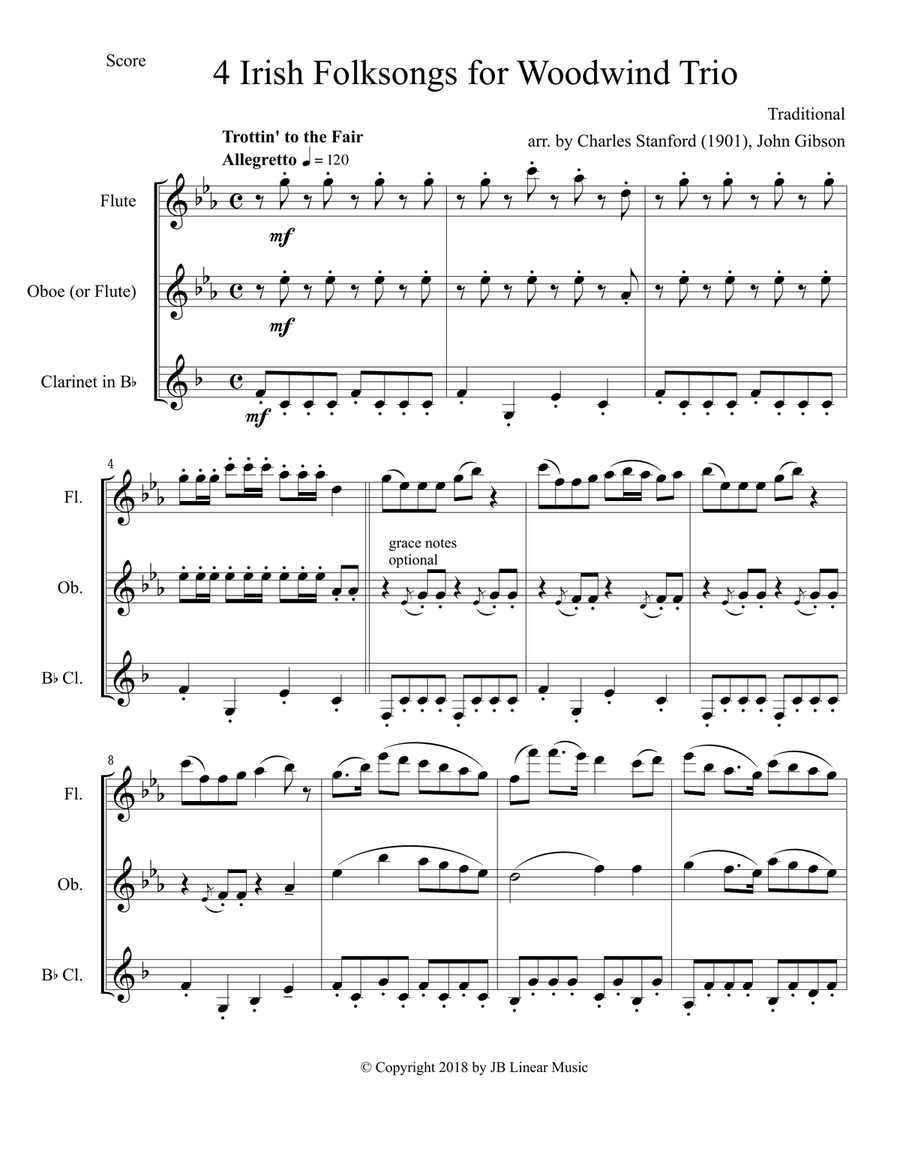 4 Irish Folksongs for Woodwind Trio Woodwind Trio scores gallery preview page 2