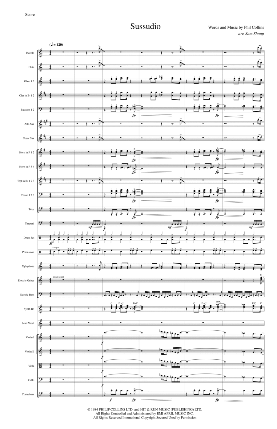 Sussudio Full Orchestra scores gallery preview page 1