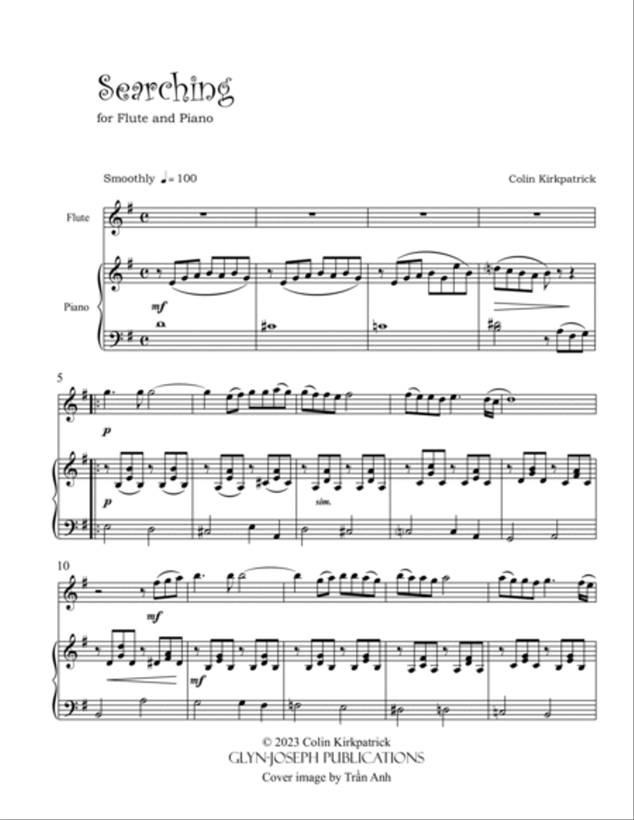 Searching (for Flute and Piano) Flute Solo scores gallery preview page 2