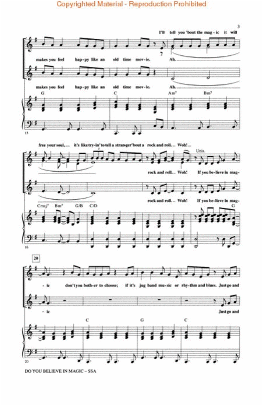 Do You Believe in Magic SSA scores gallery preview page 3