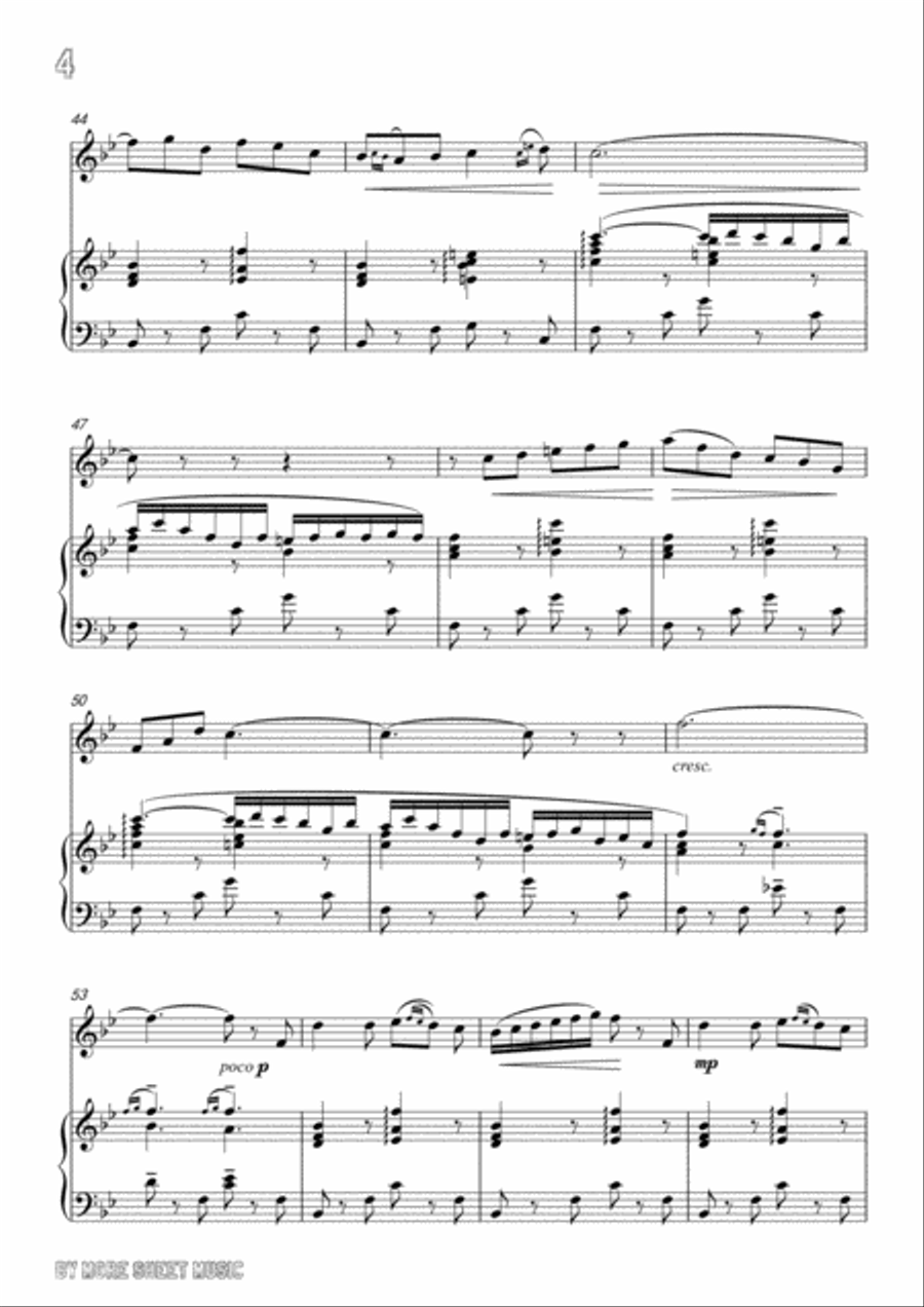 Gounod-Sérénade,for Flute and Piano Flute Solo scores gallery preview page 6