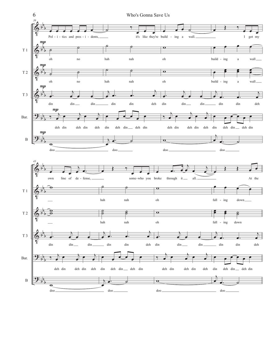 Who's Gonna Save Us TTBB scores gallery preview page 6