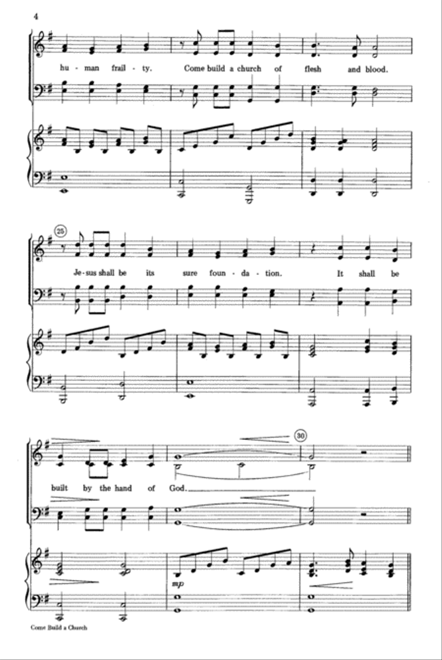 Come Build a Church Come Build a Church 4-Part scores gallery preview page 5