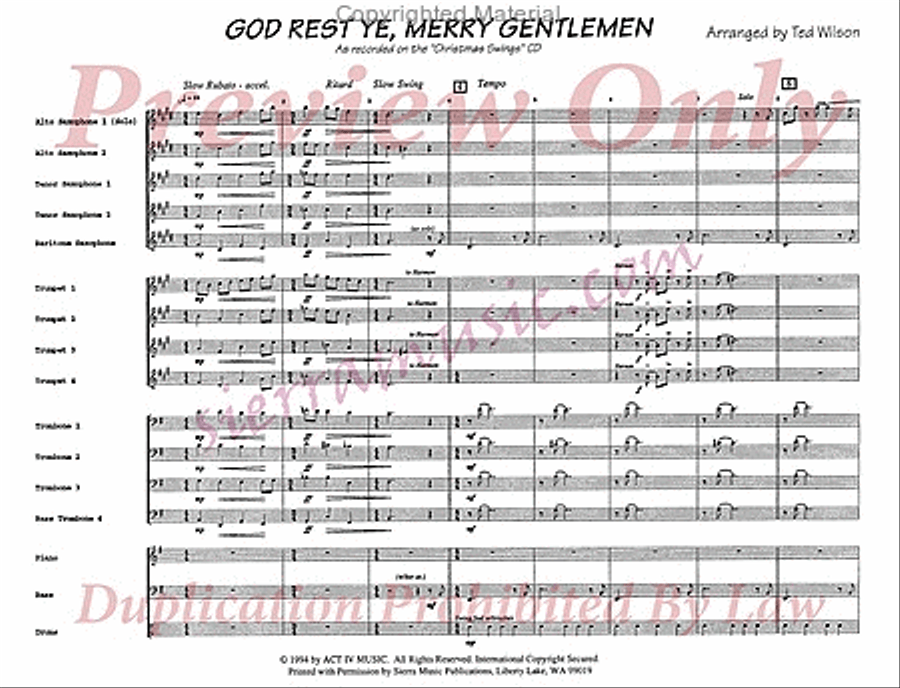 God Rest Ye, Merry Gentlemen Jazz Ensemble scores gallery preview page 2