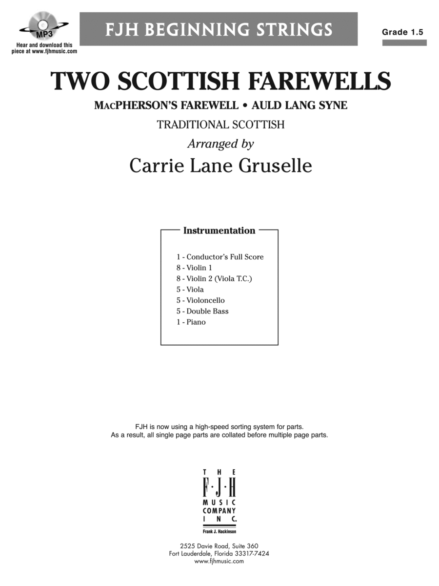 Two Scottish Farewells: Score String Orchestra scores gallery preview page 1