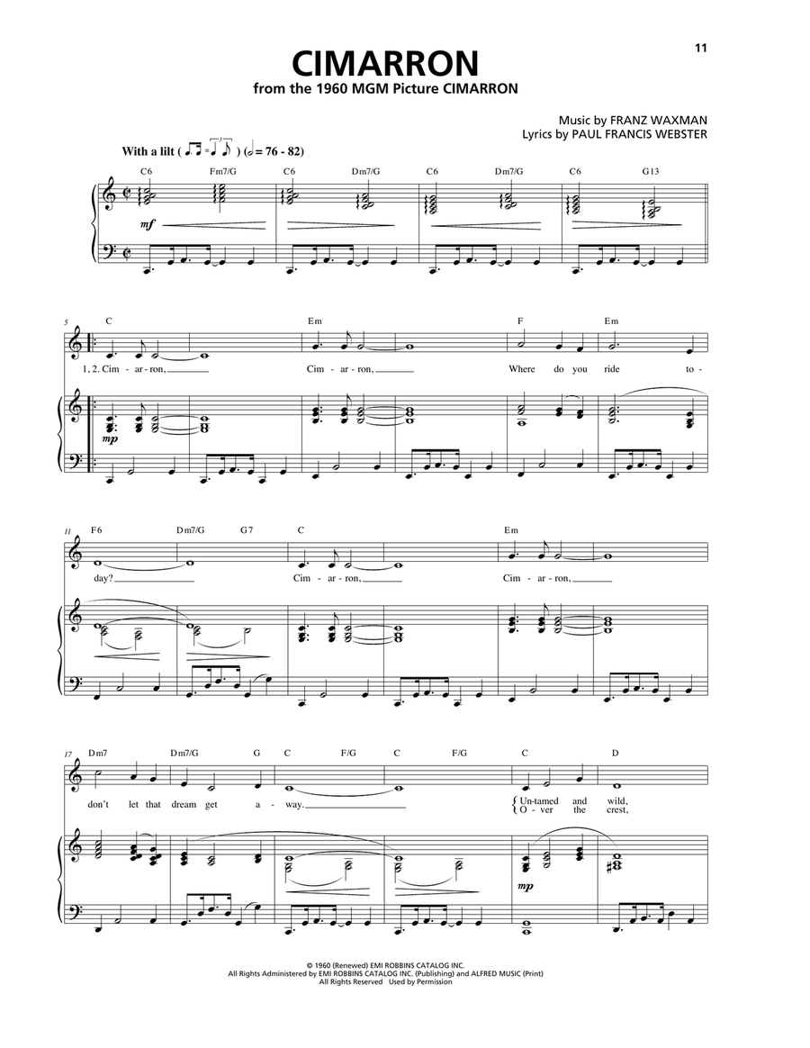 Cimarron Piano, Vocal, Guitar scores gallery preview page 1