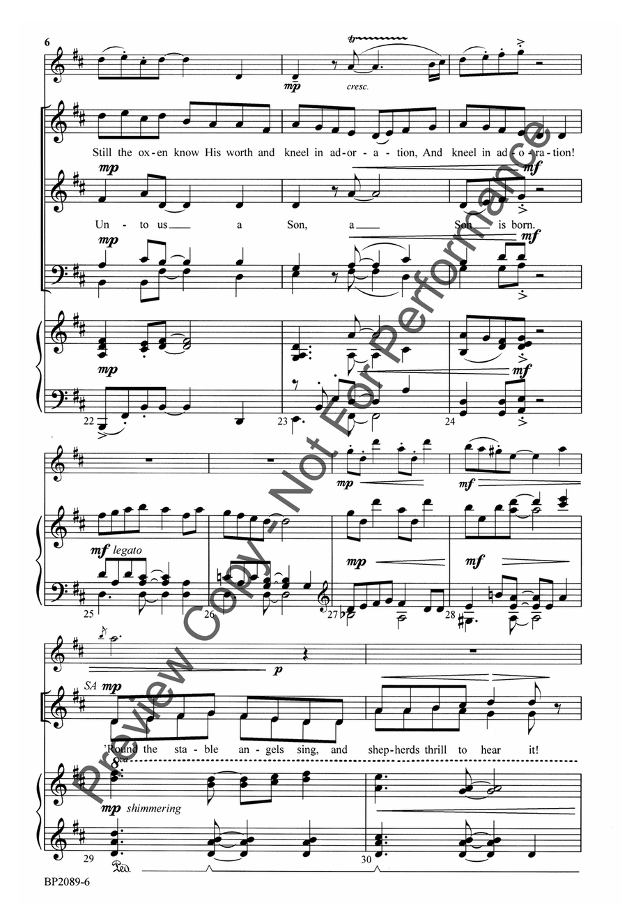 Unto Us a Son Is Born 4-Part scores gallery preview page 6