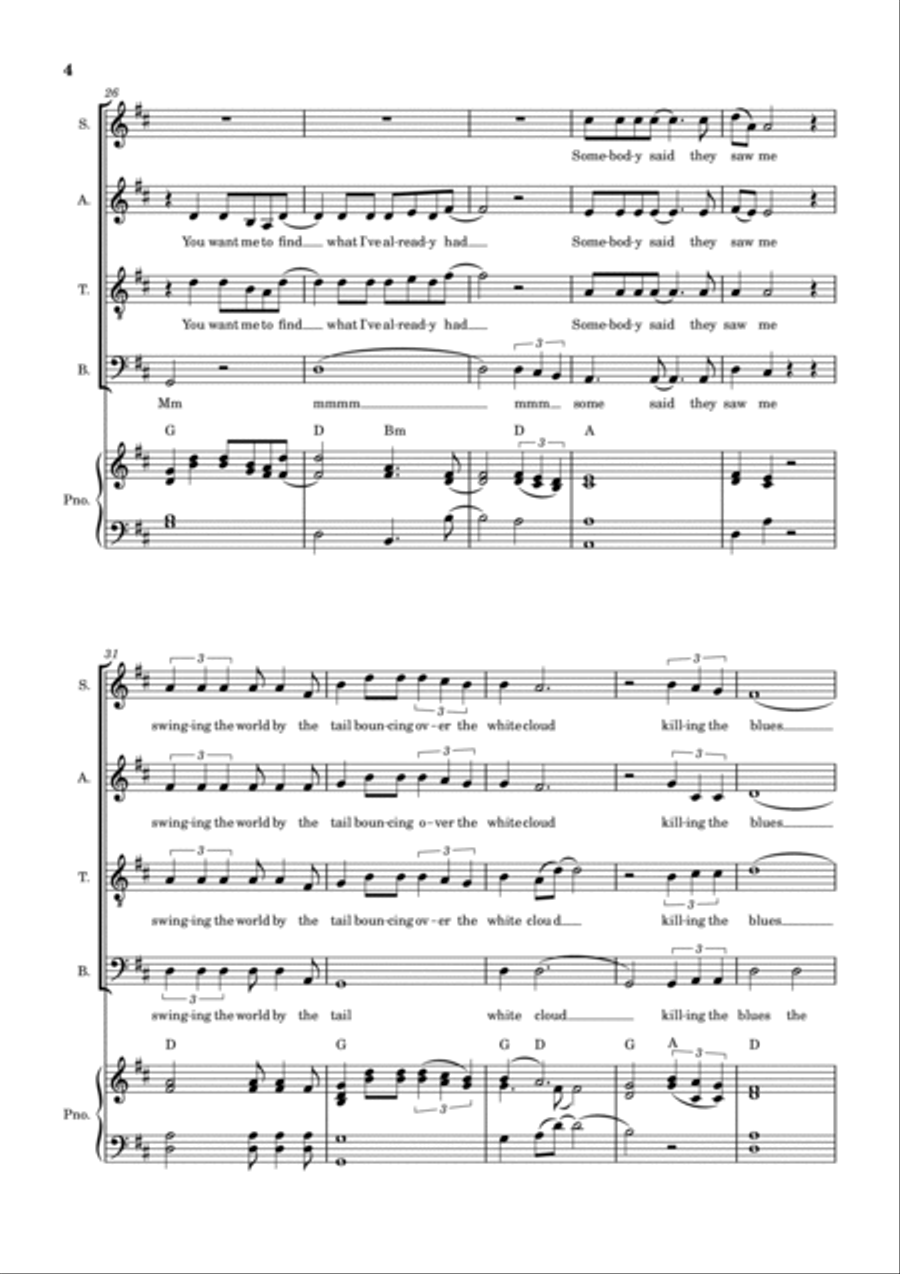 Killing The Blues Killing The Blues 4-Part scores gallery preview page 5
