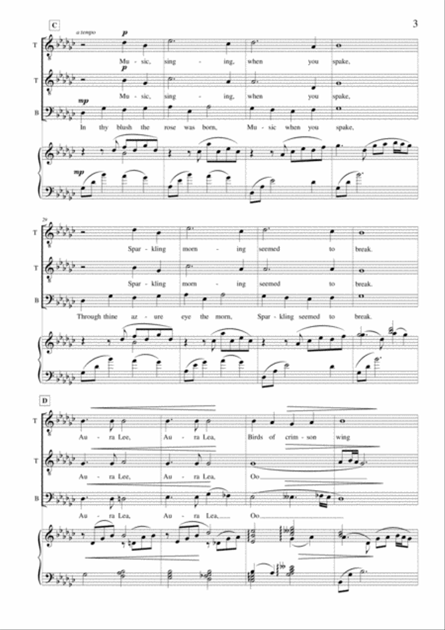 Aura Lea Aura Lea 3-Part scores gallery preview page 3