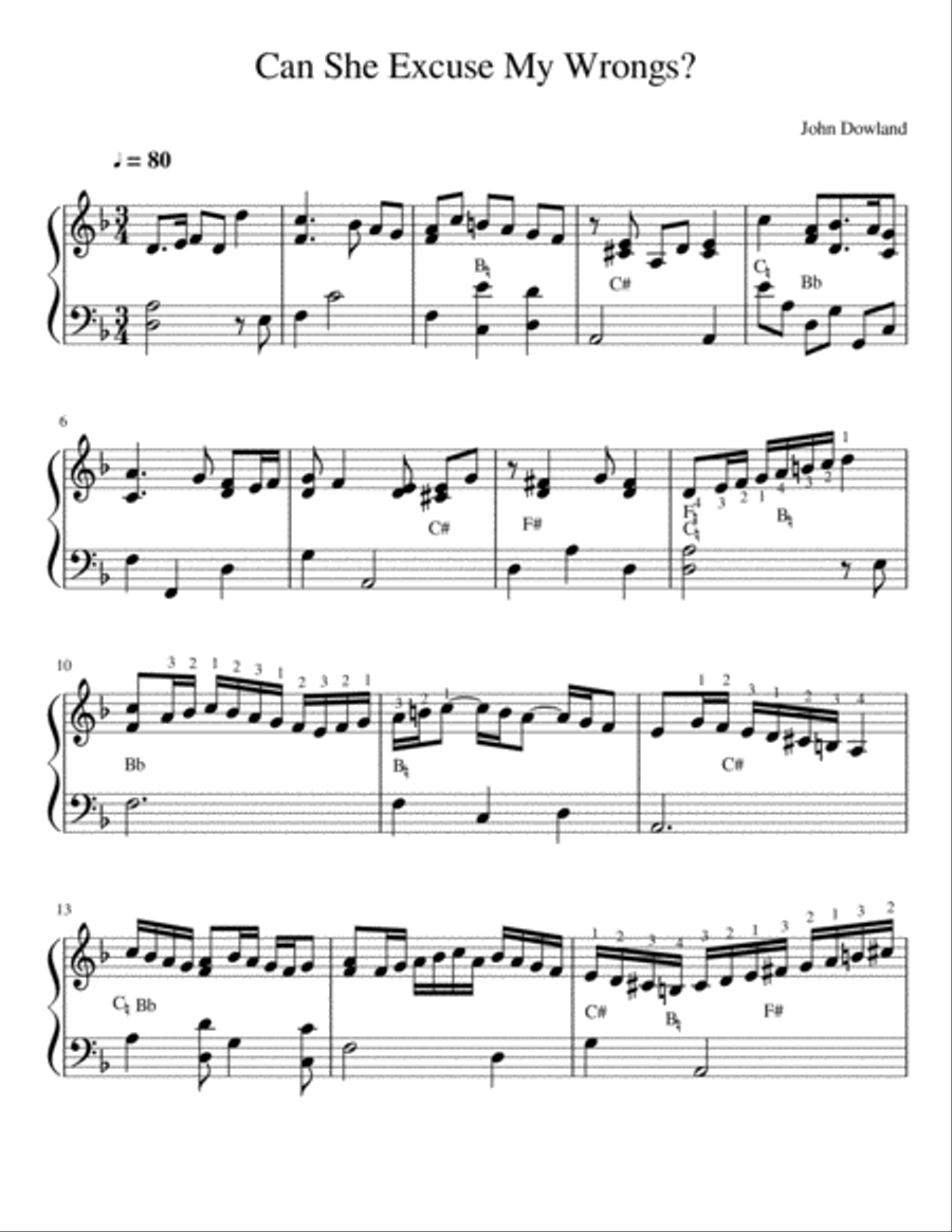 John Dowland for the Harp Harp scores gallery preview page 3