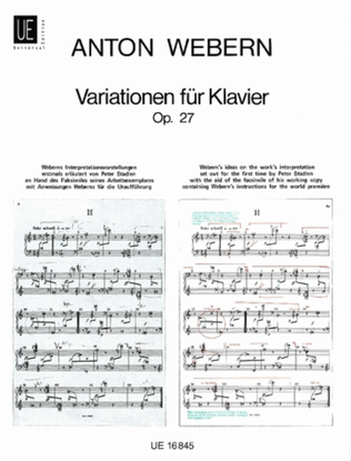 Book cover for Variations, Op. 27 (Stadlen)